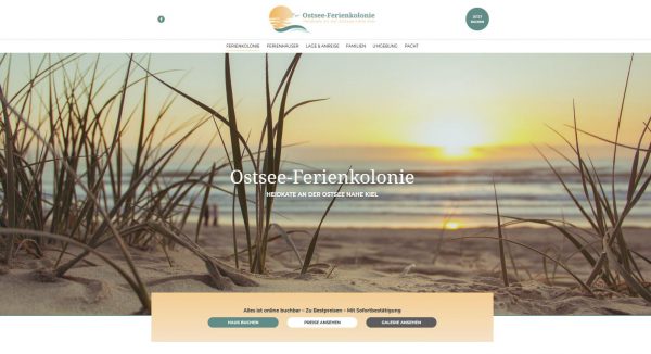 Neue Webseite Ostsee-Ferienkolonie mit Onlinebuchbarkeit